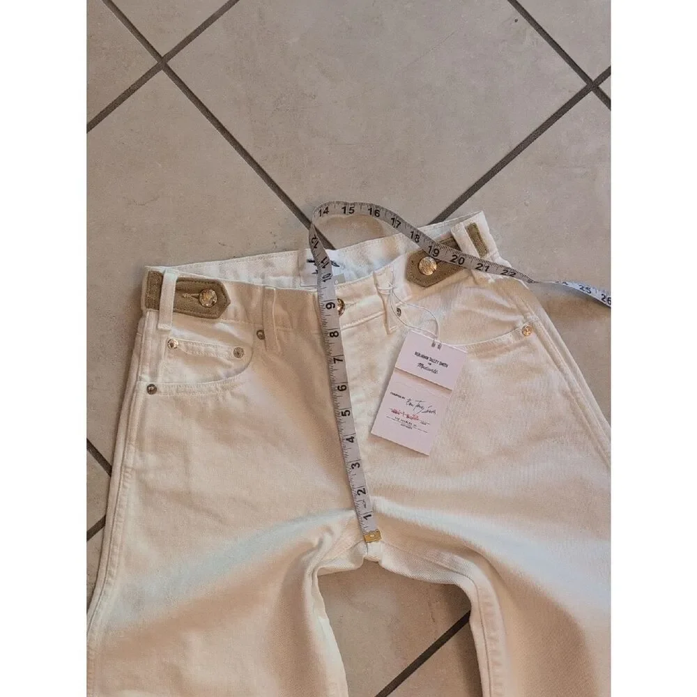 NWT Madewell X Benjamin Talley Smith Coolidge Low-Rise Wide-Leg Jean White 25